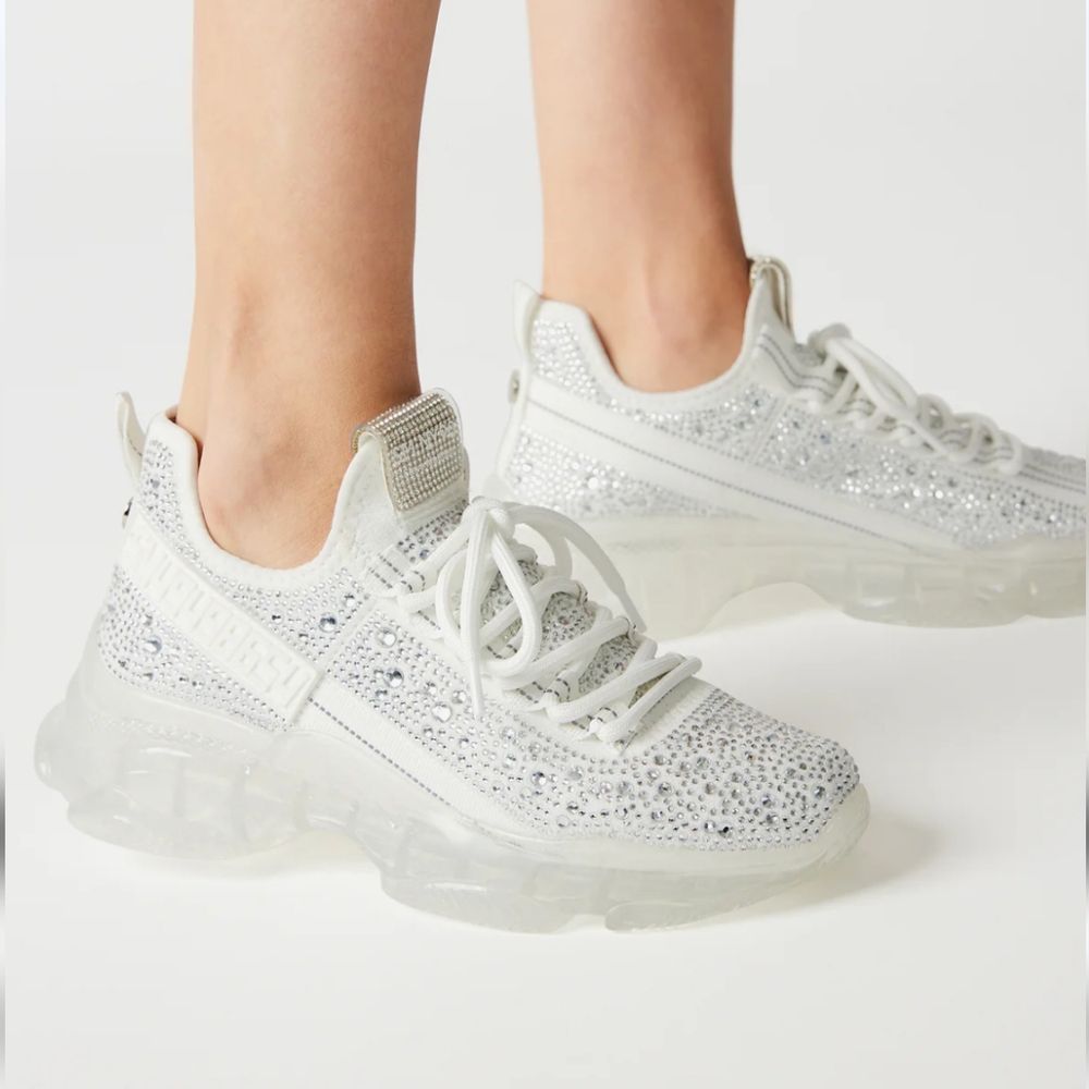 Steve Madden Silver Glitter Sneakers
